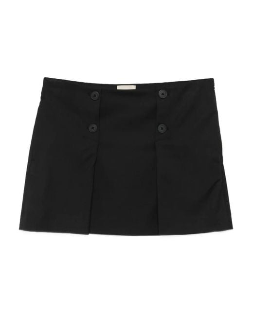 THE GARMENT Black Button-Front Mini Skirt
