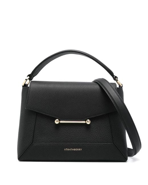 Strathberry Black Mosaic Top Handle Grain Bags