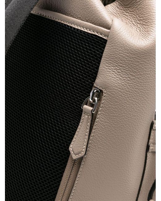 Fendi Gray Neutral Strike Medium Leather Backpack for men
