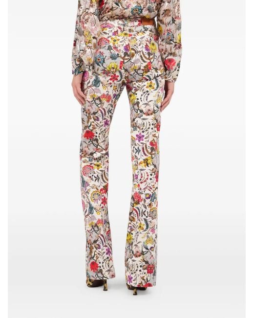 Roberto Cavalli White Florentine Flowers Trousers