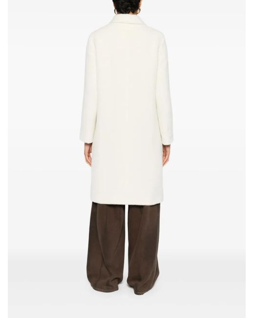 Tagliatore White Buttoned Coat