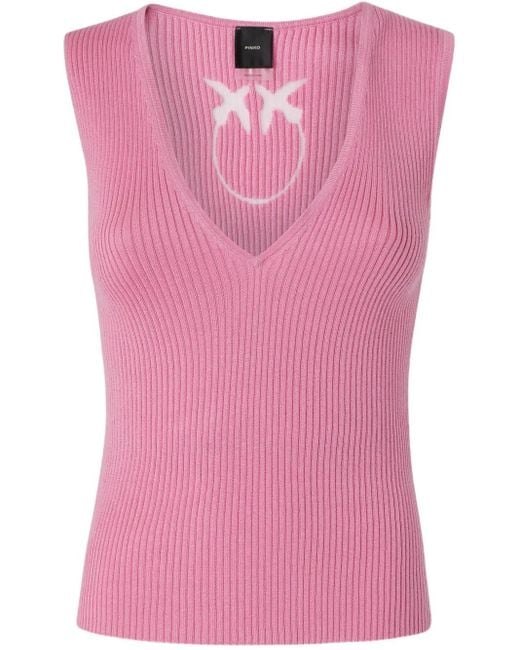 Pinko Pink Geripptes Top