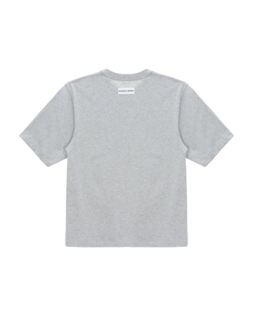 MARINE SERRE Gray Moon-Logo Cotton T-Shirt for men
