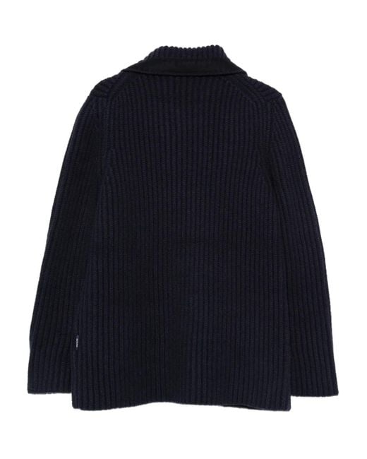 Add Blue Double-Breasted Cardigan for men
