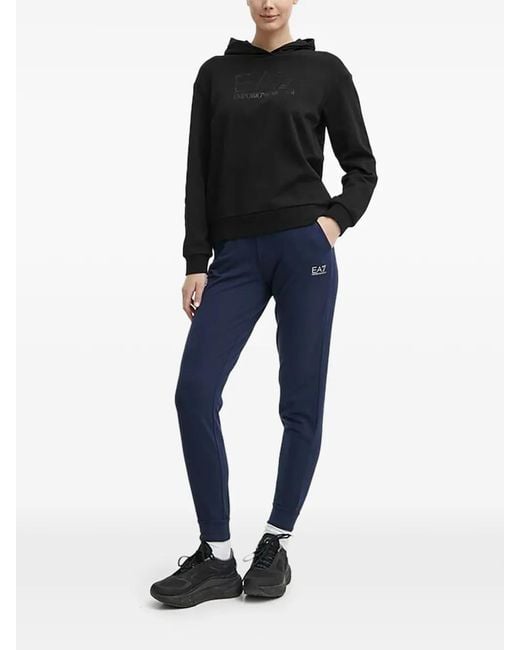 EA7 Blue Side-Logo Track Pants