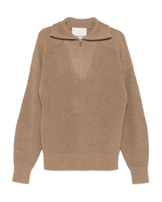 Isabel Marant Natural Benny Half-Zip Sweater for men