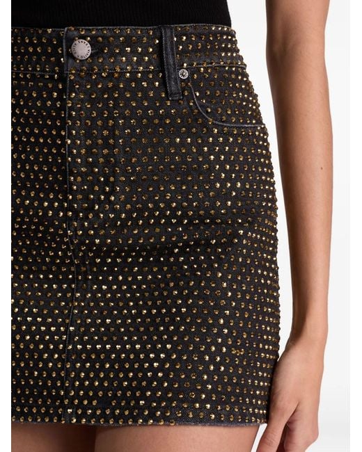 Alice + Olivia Black Joss Denim Skirt
