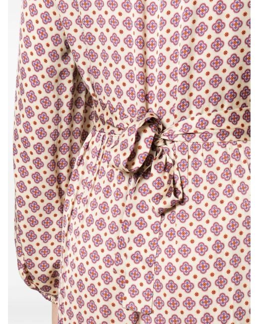 Robe longue à motif géométrique Sandro en coloris Pink