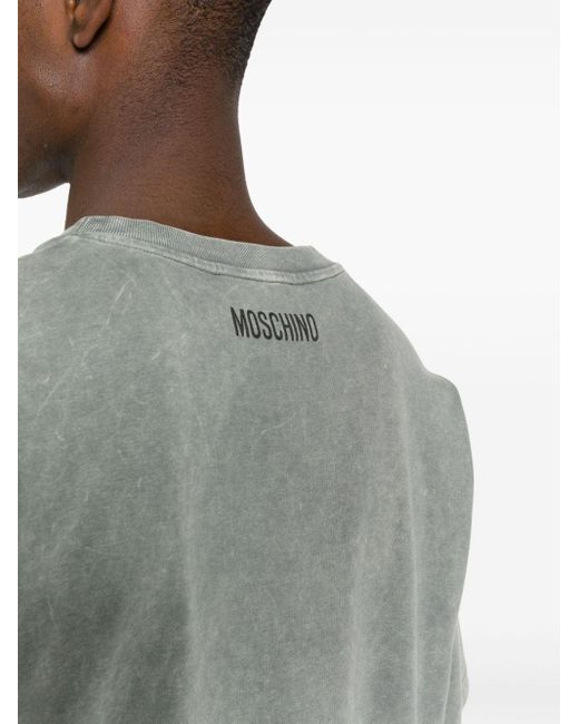 Moschino T-Shirt mit Slogan-Print in Gray für Herren