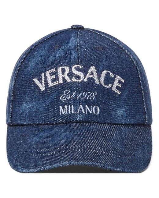 Versace Blue Jeans-Baseballkappe mit Logo-Verzierung