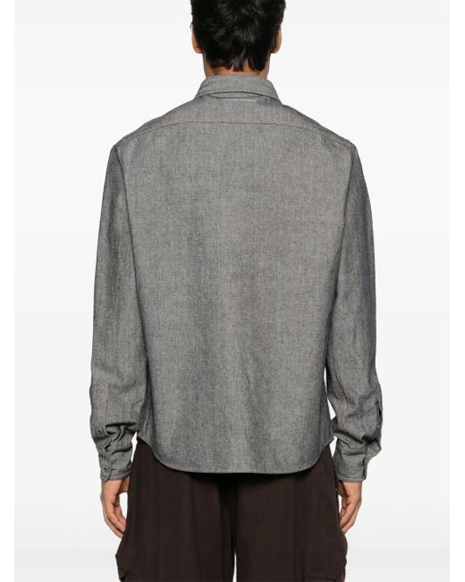 MM6 by Maison Margiela Gray Rinsed Denim Shirt for men