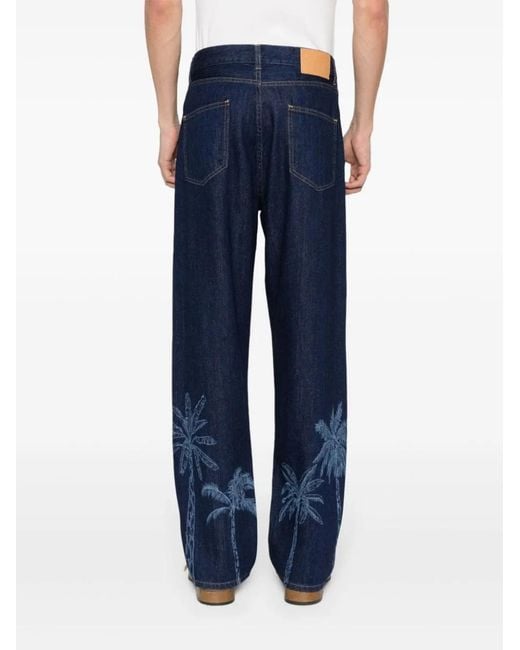 Vaqueros Rectos Con Estampado Gráfico Alanui de hombre de color Blue