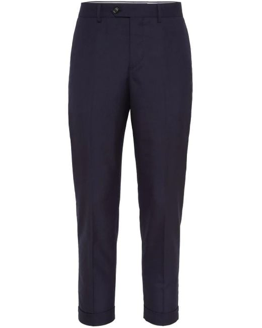 Brunello Cucinelli Blue Straight-Leg Cashmere Trousers for men