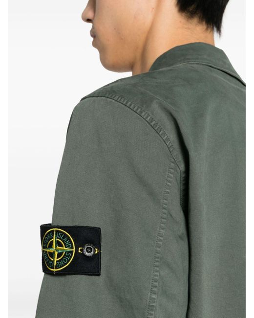 Stone Island Green Compass-Apliqué Jacket for men