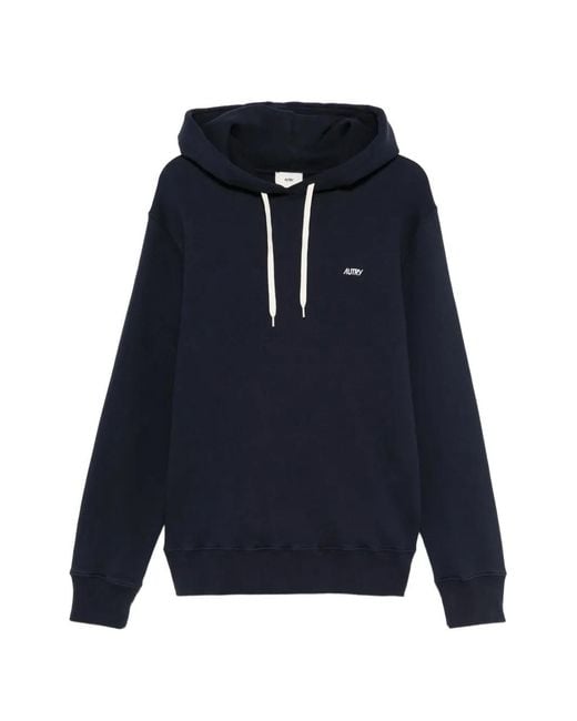Autry Blue Drawstring Long-Sleeve Hoodie for men
