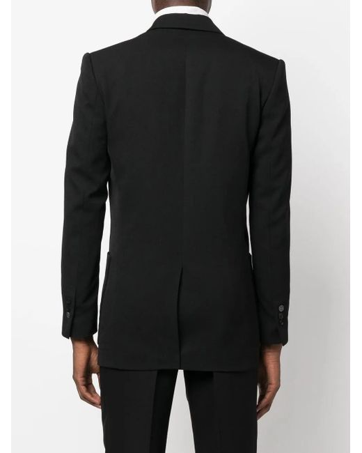 Balmain Black Double-Breasted Wool Blazer for men