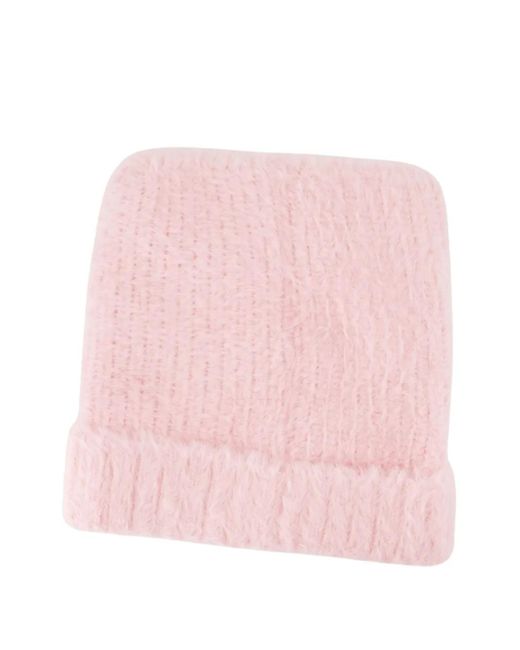 Casablanca Pink Logo-Patch Beanie
