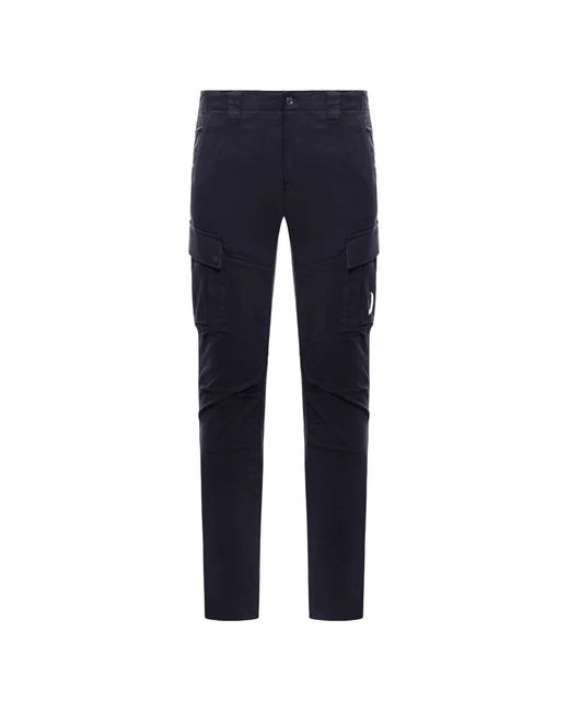 C P Company Blue Pocket Cotton Trousers for men