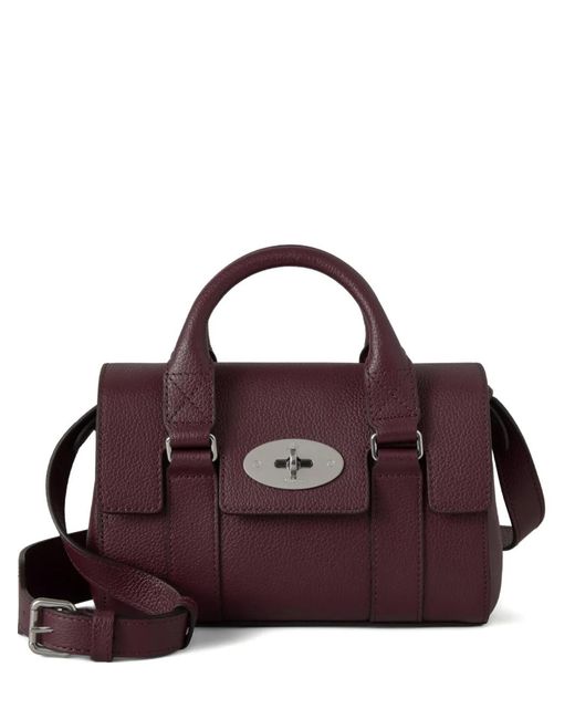 Mulberry Purple Mini Bayswater Turn-Lock Tote Bag