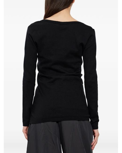Lisa Yang Black Amalea Scoop-Neck Long-Sleeve T-Shirt