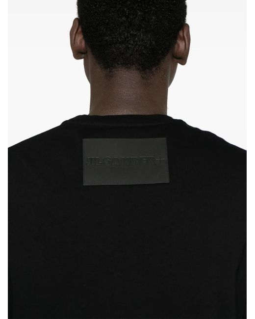 Jil Sander Black Logo-Patch T-Shirt for men
