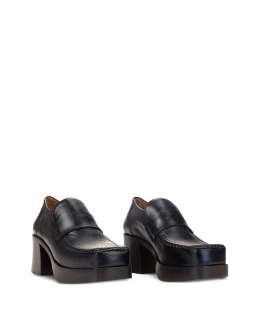 Marni Black Pierced Platform Loafers for men