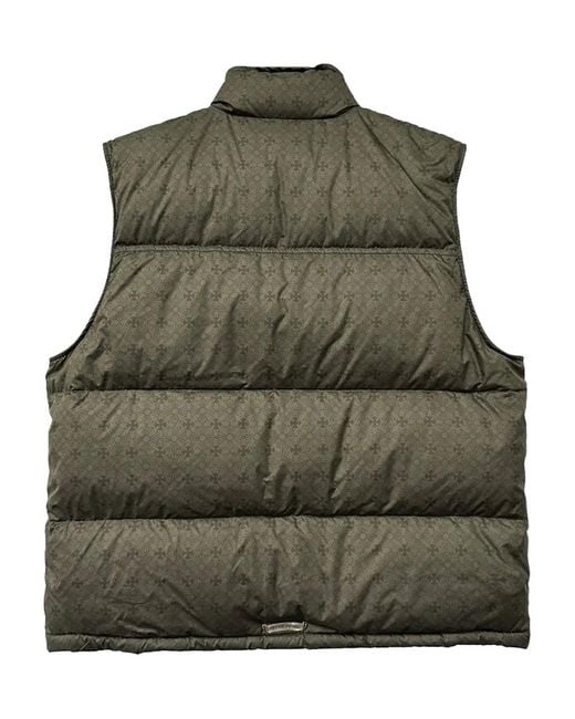 Chrome Hearts Green Monogram-Pattern Padded Gilet for men