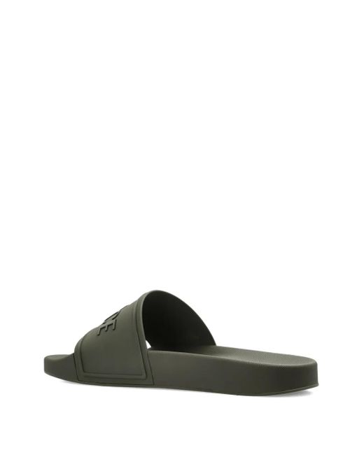 Versace Green Claquettes À Logo Imprimé for men
