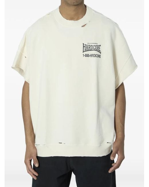 Willy Chavarria White Hardcore Cotton T-Shirt for men