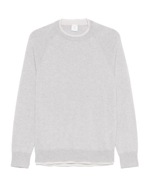Eleventy White Contrasting-Trim Sweater for men