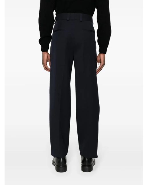 Jil Sander Black Tapered Wool Trousers for men