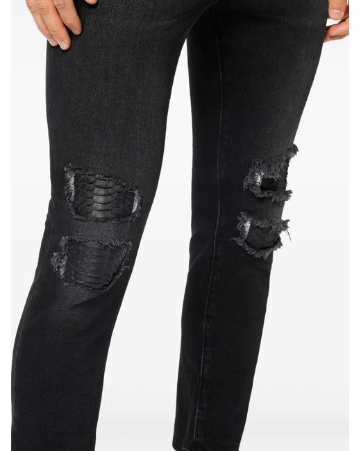 Philipp Plein Jeans Im Distressed-Look Mit Python-Patch in Black für Herren