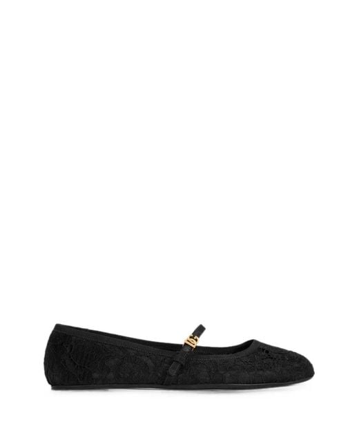 Dolce & Gabbana Black Lace Ballet Flats