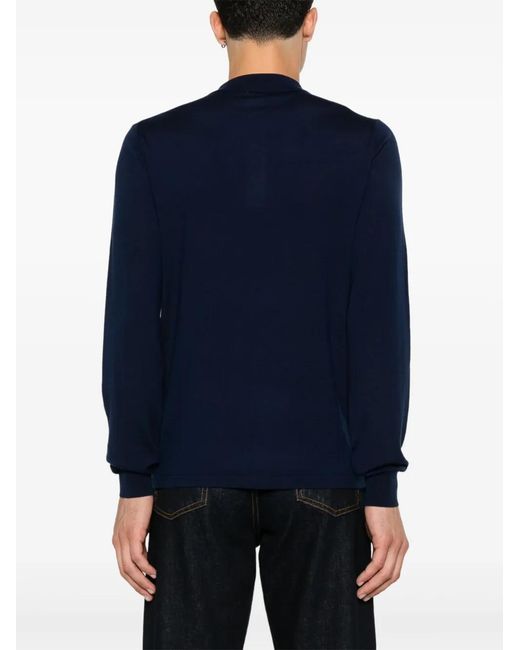 Aspesi Blue Wool Polo Shirt for men