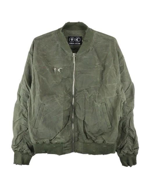 THUG CLUB Green Charlie Bomber Jacket for men