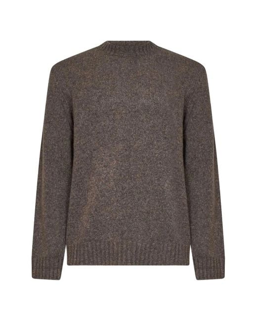 NN07 Brown Ribbed-Trim Raglan-Sleeve Sweater for men
