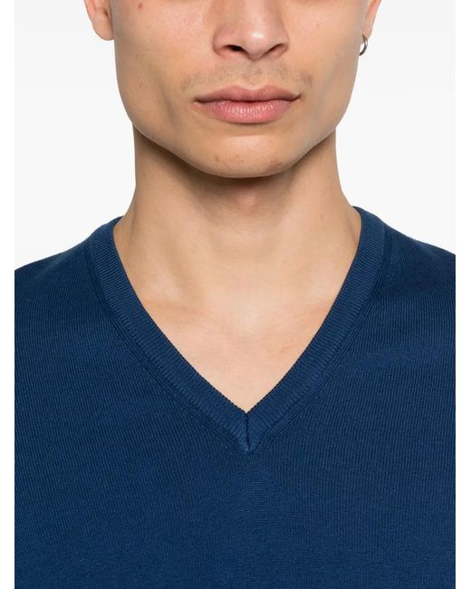 Fileria Blue V-Neck Sweater for men