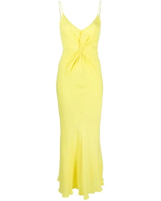MSGM ノットディテール ロングドレス Yellow