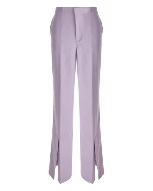 Twinset Purple Split-Hem Pants