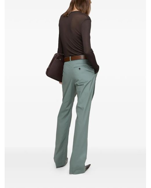 Acne Gray Pantalon De Tailleur En Sergé Enduit