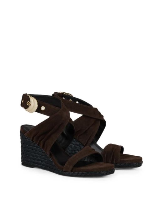 Ba&sh Black Cecile Heeled Espadrille