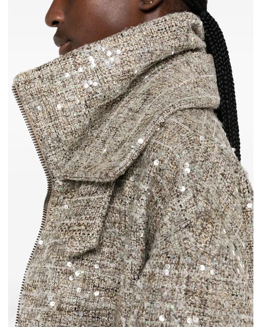 SIMONA CORSELLINI Gray Sequin-Embellished Jacket
