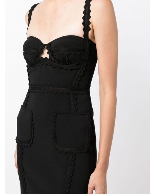 Elie Saab Mini-jurk Met Gewelfde Afwerking in het Black
