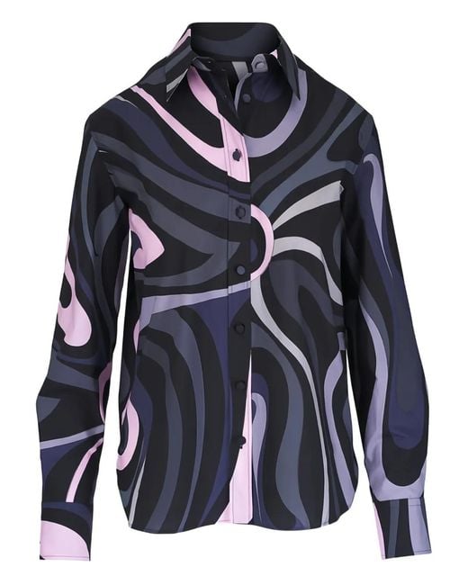 Emilio Pucci Blue Printed Shirt