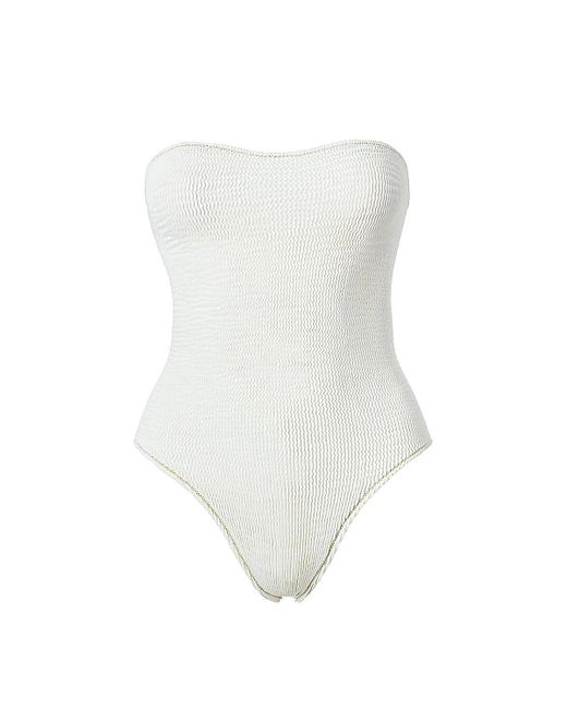 SOFIA ERHAN White Strapless Textured Swimsuit