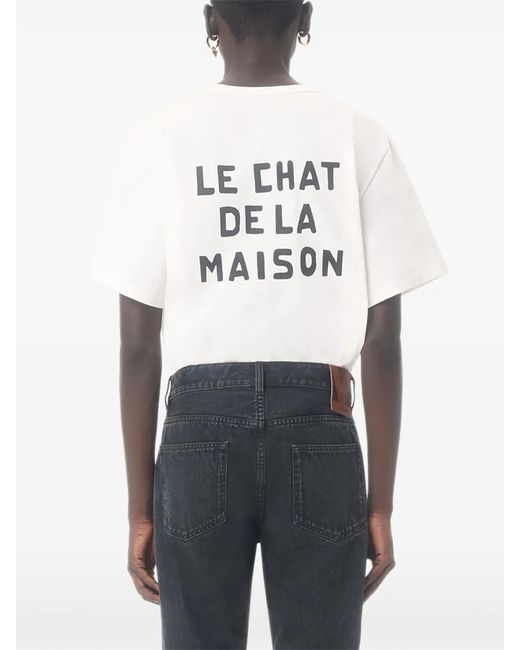 Valentino Garavani White Le Chat De La Maison Printed T-Shirt for men