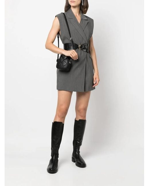 Courreges Black Loop Leather Crossbody Bag