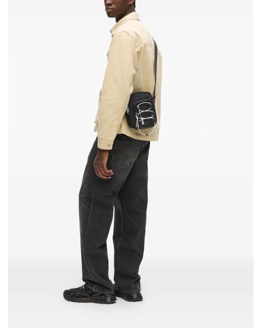 Karl Lagerfeld Black String Utility Reporter Menssager Bag for men