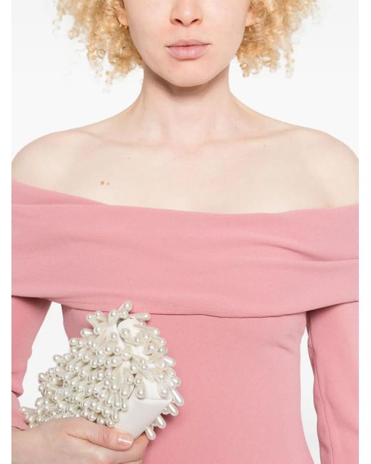 Vestido midi Yuni drapeado Solace London de color Pink