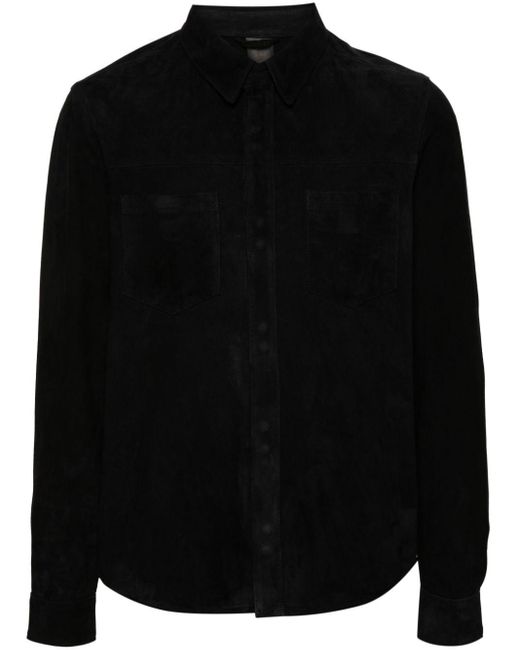 Chemise en daim à manches longues Giorgio Brato pour homme en coloris Black